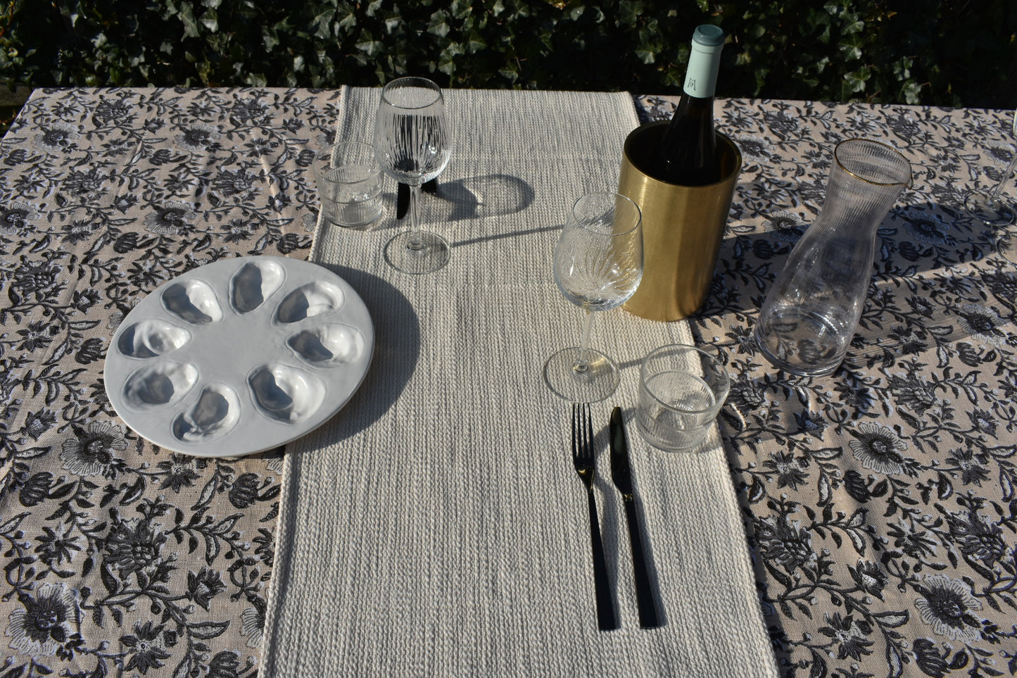 Tafelkleed Bloemen Beige 140x250 cm