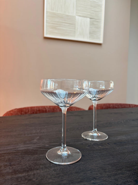 Royal Leerdam Plissé coupe glazen (set/4)