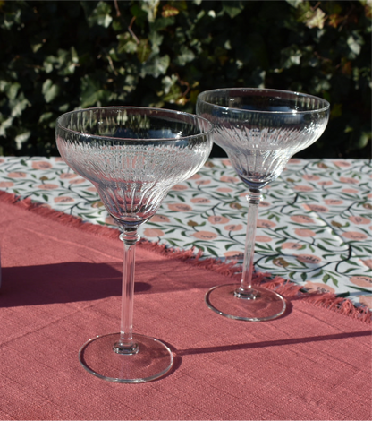 Margarita glazen met een geribbeld plissé glas