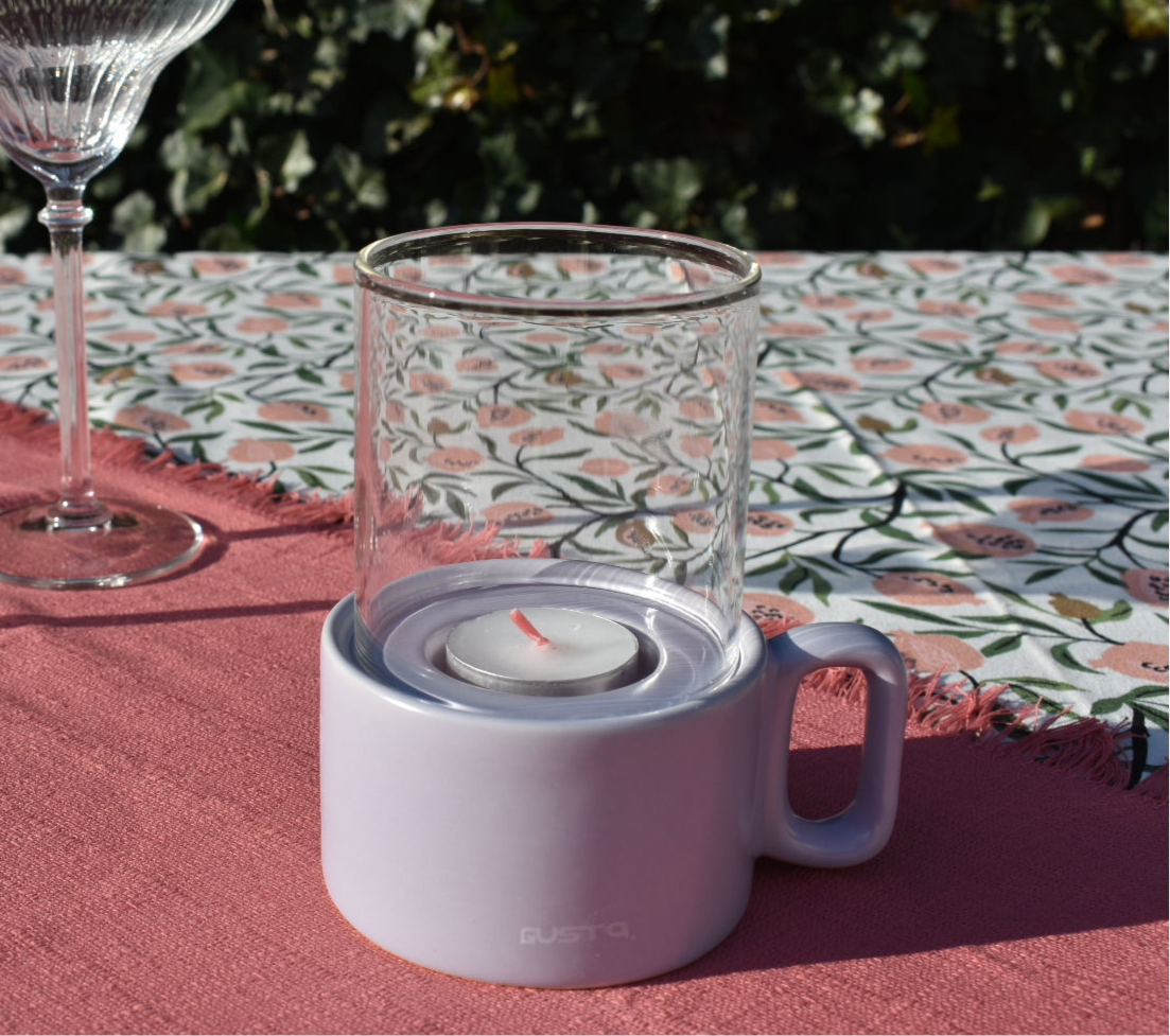 Prachtige waxinelichtje houder lila